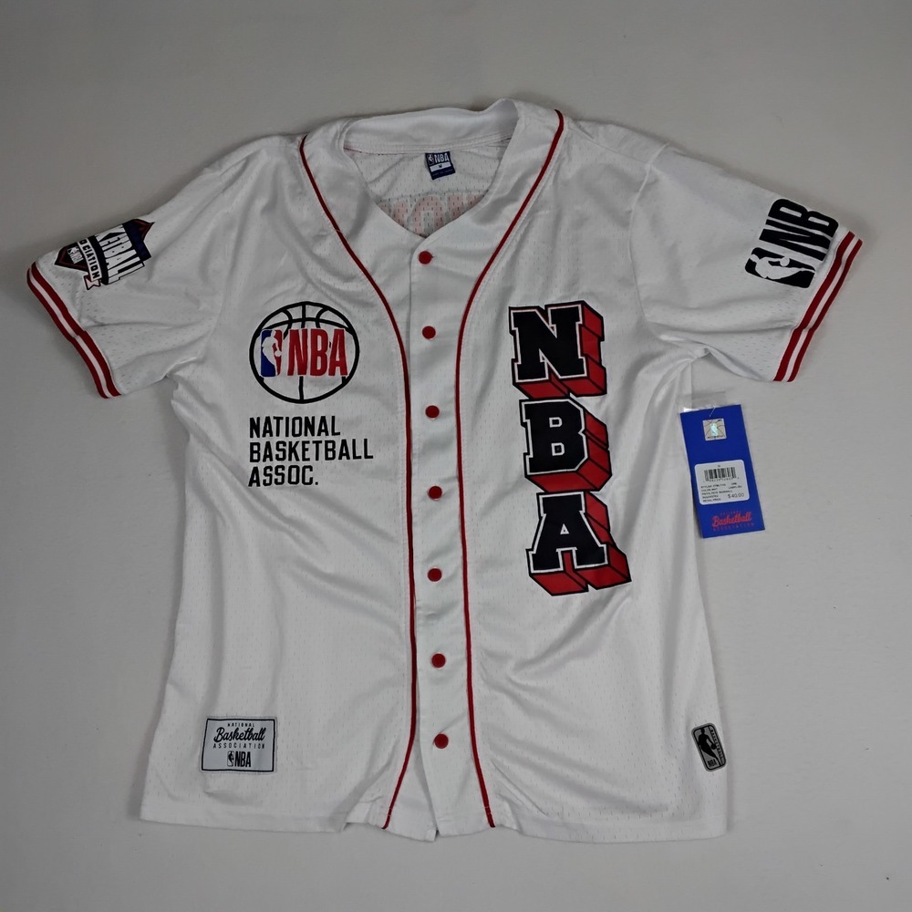 NBA National Basketball Association Mens M White Baseball Jersey ZTML713S